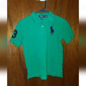 Polo Ralph Lauren Green Big Logo Polo Shirt Sz Youth Medium